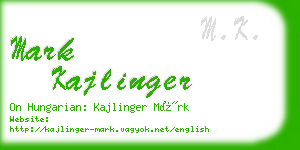 mark kajlinger business card